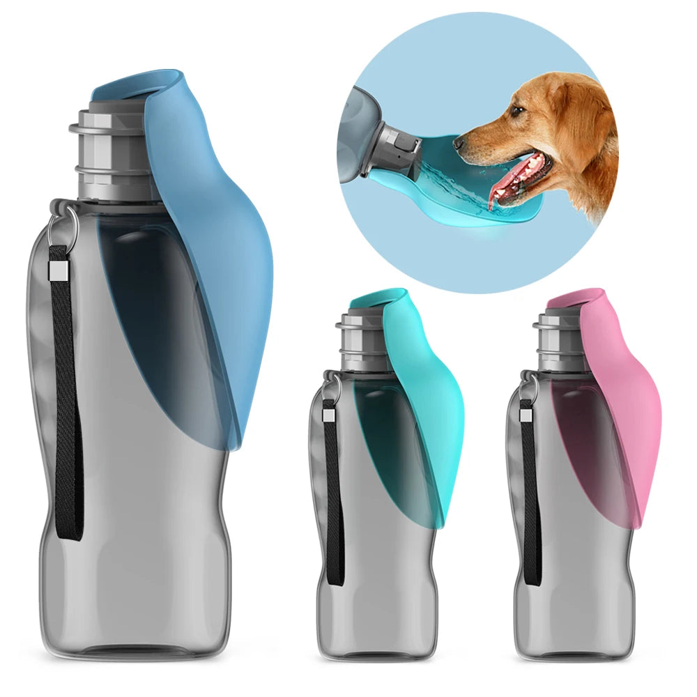 Portable Dog Water Bottle 800ml – Leak-Proof Travel Bowl for Walks & Hikes