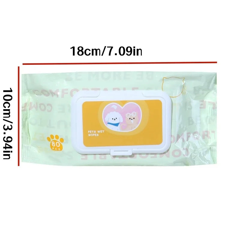 Pet Grooming Wipes - 3 Packs of 80