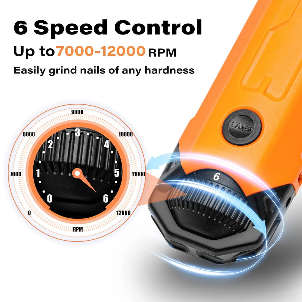 Quiet Dog Nail Grinder - 6 Speeds, Rechargeable