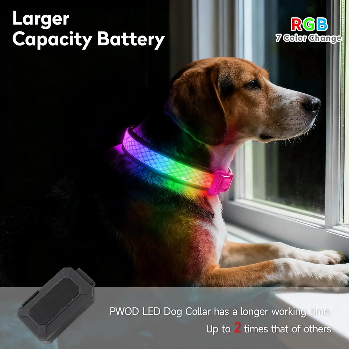 LED Safety Collar - USB Rechargeable, 3 Modes