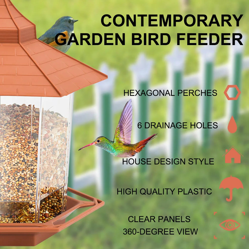 Hanging Bird Feeder – Gazebo Seed House for Garden Birds