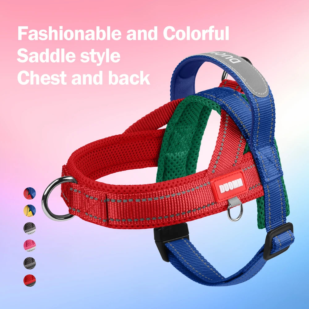 Saddle-Style Dog Harness – Soft Back Panel, No-Choke Fit for Small & Medium Dogs