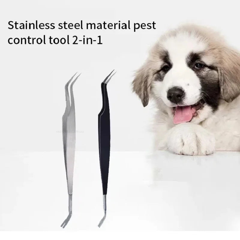 2-in-1 Tick Remover Tool with Tweezers