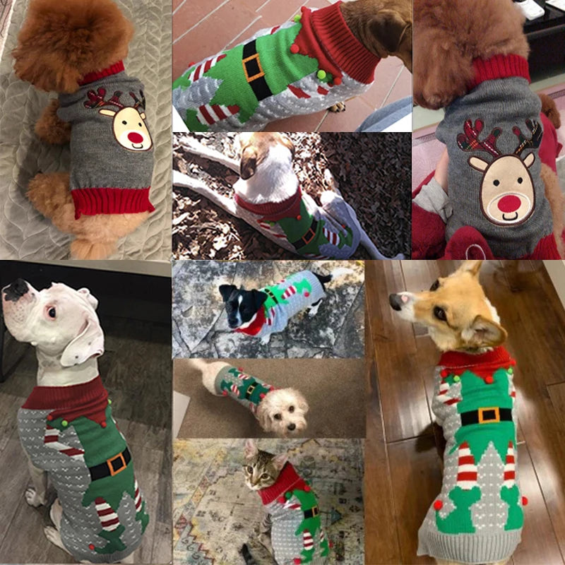 Christmas Dog Jumper – Knitted Holiday Sweater for Small & Large Dogs