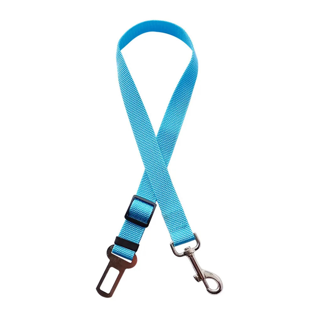 Adjustable Dog Car Seat Belt Tether – Reflective with Elastic Section