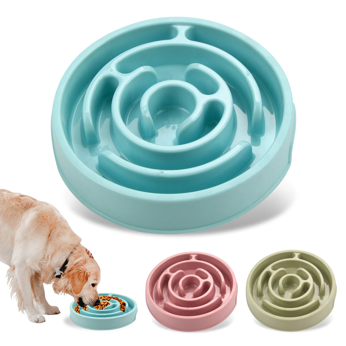Slow Feeder Dog Bowl – Non-Slip Maze Bowl for Fast Eaters