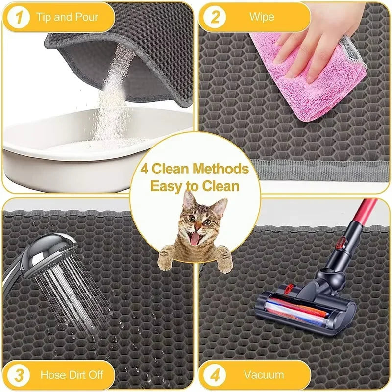 Double-Layer Cat Litter Mat – Honeycomb Litter Trapper
