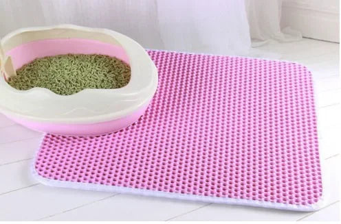Double-Layer Cat Litter Mat - Catches Scattered Litter