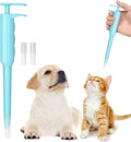 Blue pet pill dispenser with soft tip
