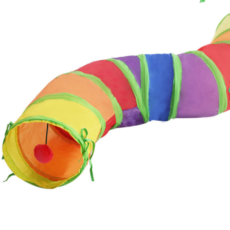 Collapsible S-shaped cat tunnel