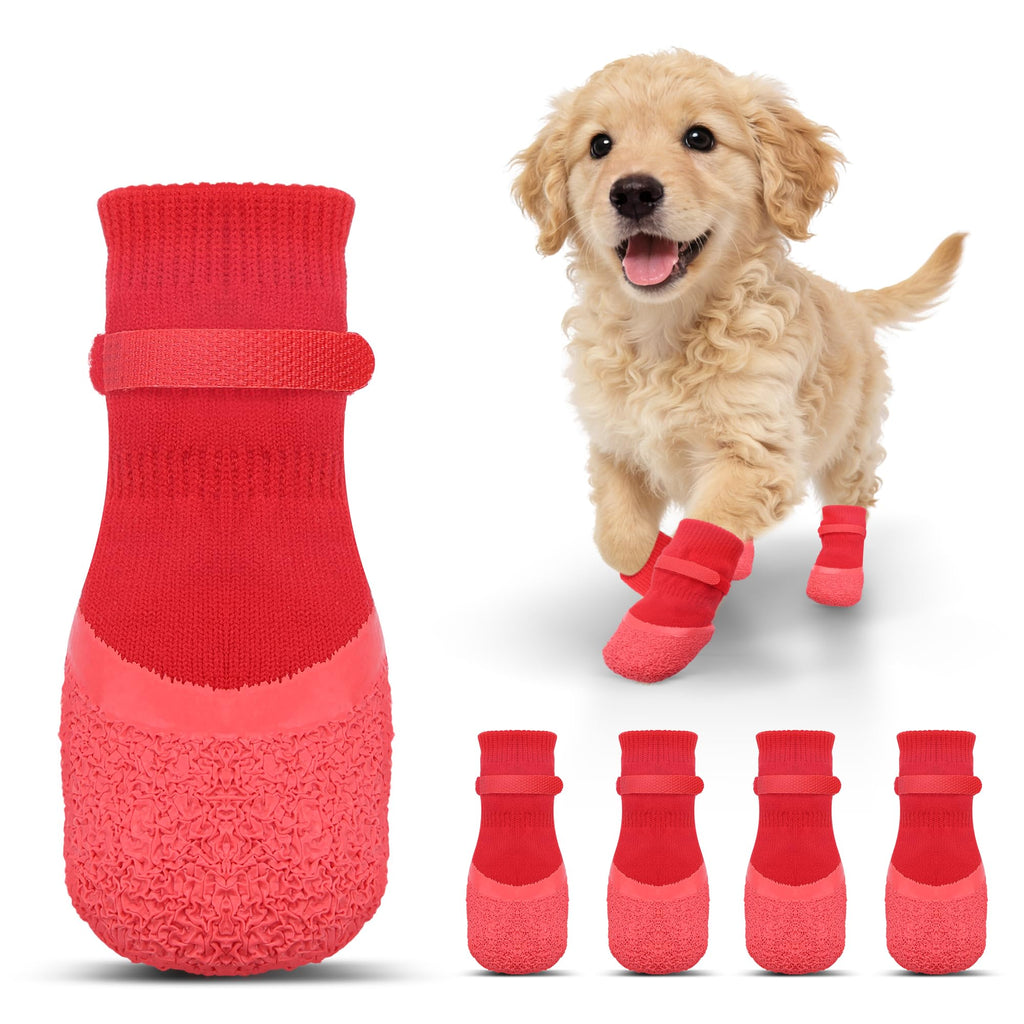 Anti-Slip Dog Socks – Set of 4