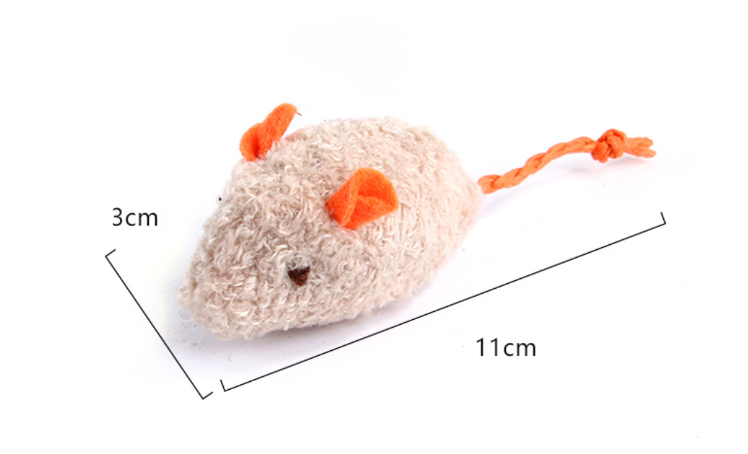 Plush mouse toy dimensions approx. 11 x 6 cm