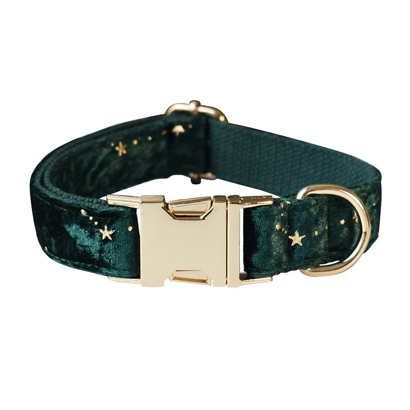Velvet dog collar with metal buckle